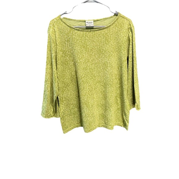 Women's Green 3/4 Sleeve Columbia XL Pattern Top - Picture 1 of 6